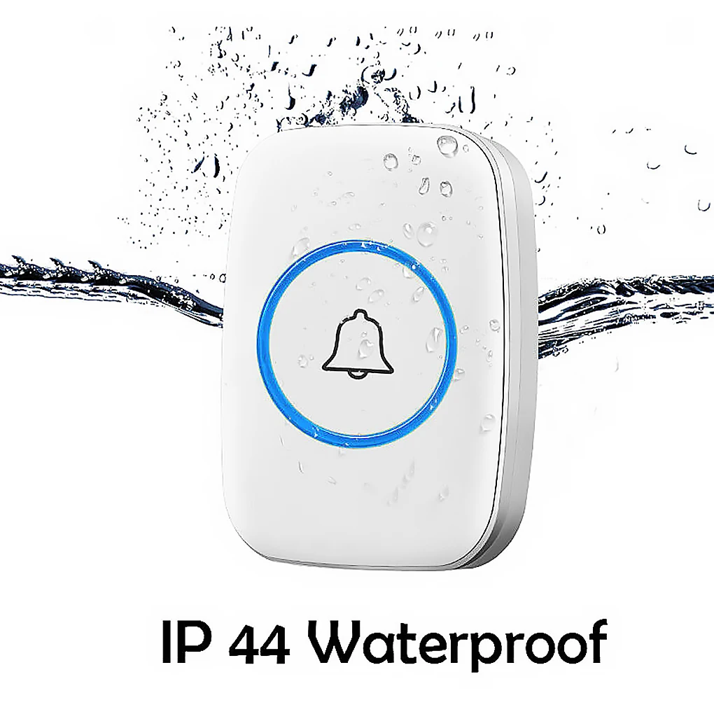 

Smart Doorbell IP44 Waterproof Wireless Door Bell with 2pcs Receiver and 1pc Transmitter US