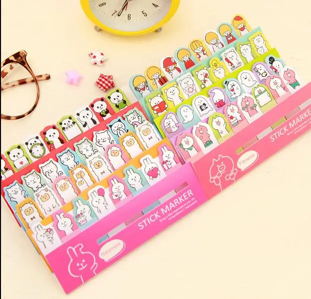 

2pack cute holiday animal series sticky note marker notepad memo zakka stationery office school supplies fashion gift