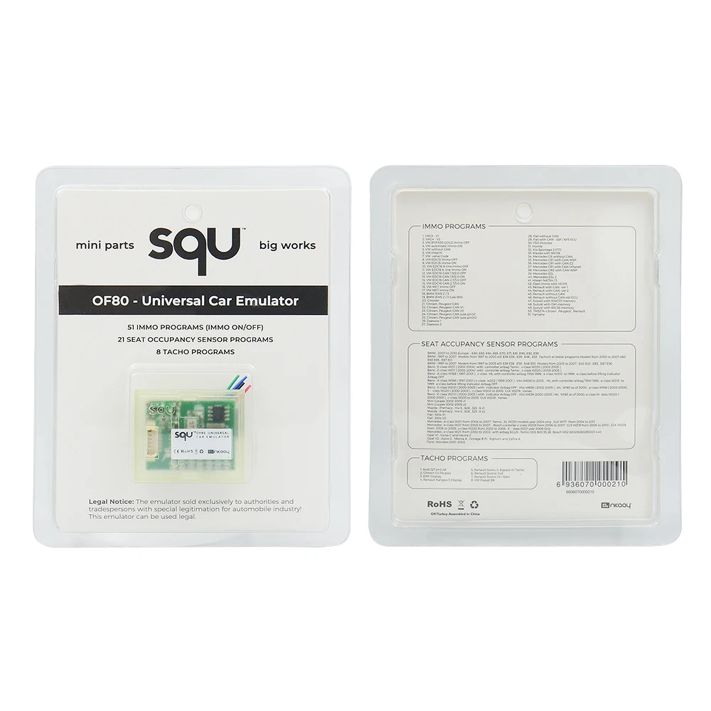 

1 шт. SQU OF68 OF80 универсальный автомобильный эмулятор SQU OF68 поддержка IMMO датчик присутствия сиденья тахопрограммы ECU программатор инструмент