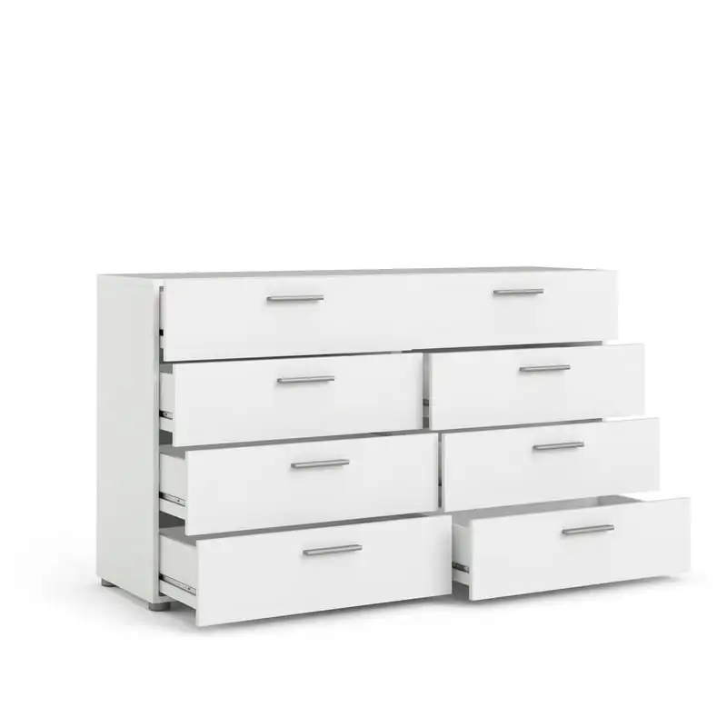 

8 Drawer Double Dresser , White