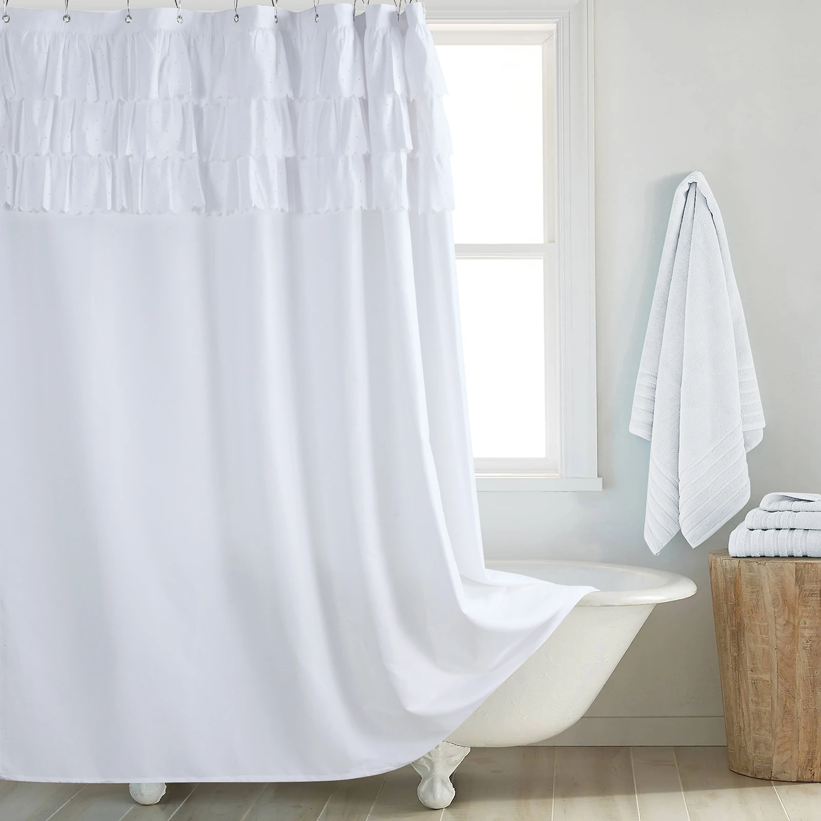 

Белая водонепроницаемая занавеска для душа DS CURTAIN