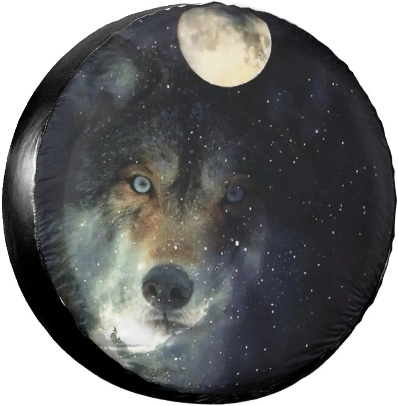 

Spare Tire Cover Universal Tires Cover Wolf and Moon Car Tire Cover Wheel Weatherproof and Dust-Proof UV Sun Tire Cover