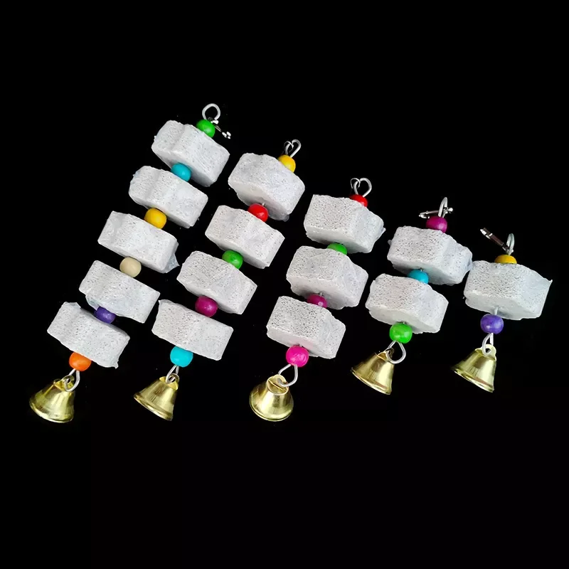 

Stone Mineral for Parrot Pet Supplies Bird Cage Toy Grinding Stone Flower Shape Hang Style Parakeet Toy