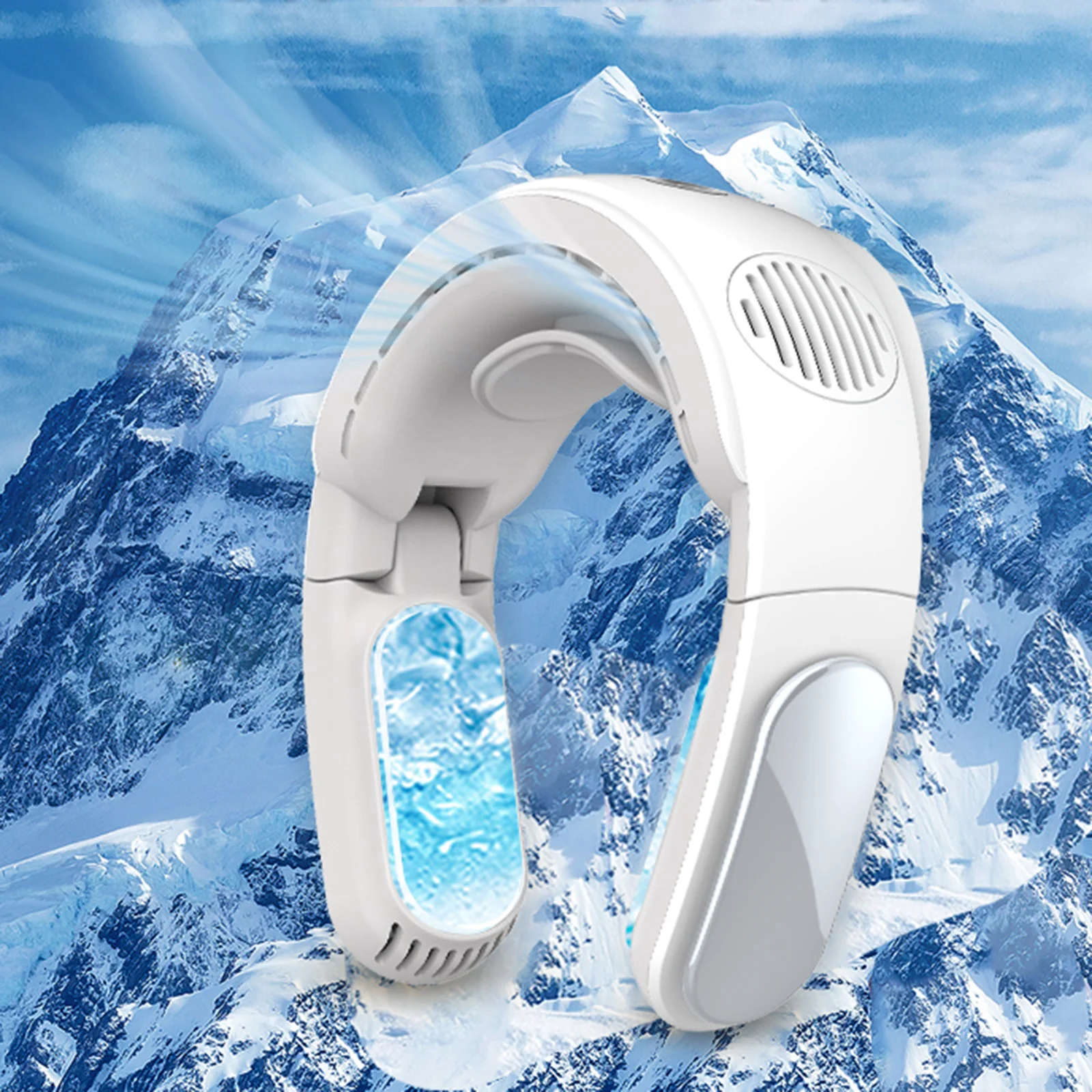 

5000mAh Portable Sports Neck Fan Wearable Air Conditioner USB Rechargeable Hands Free Cooler Fan Travel Camping Neckband Fan