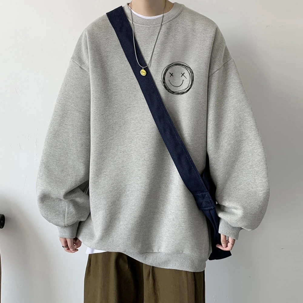 

Y2K Men's Hoodie Autumn Round Neck Long Sleeve Korean Couple Pullover Oversized 5XL Fat Man Sweatshirt