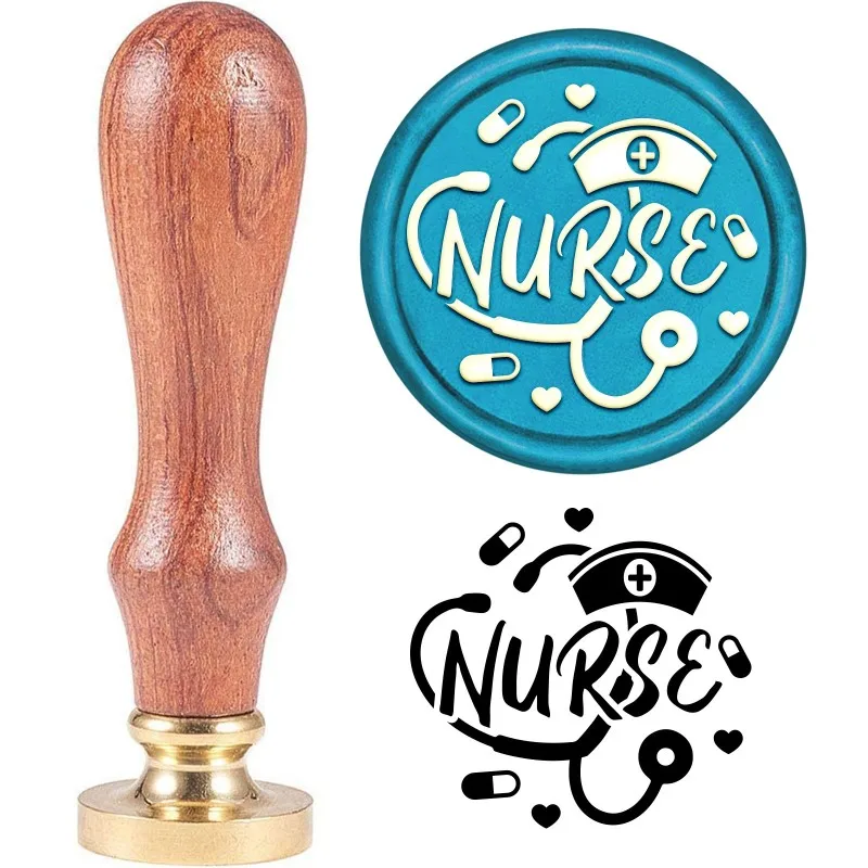 

1PC Medical Theme Sealing Wax Stamp 30mm Brass Head Sealing Stamp including handle for Christmas Party Envelope Decoration