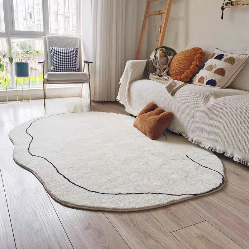 

Nordic INS Large Plush Carpets Irregular Area Rugs for Living Room Non-slip Kid Play Mat Soft Bedside Rug Floor Mat Tapis