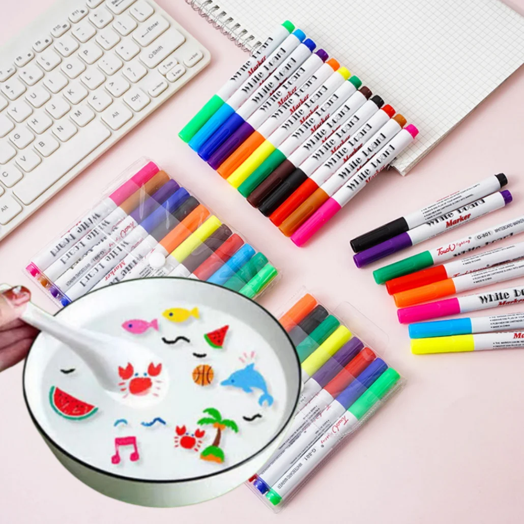 

Magical Water Painting Pen Colorful Mark Pen Markers Floating Ink Pen Doodle Water Pens Children Montessori Early Education Toys