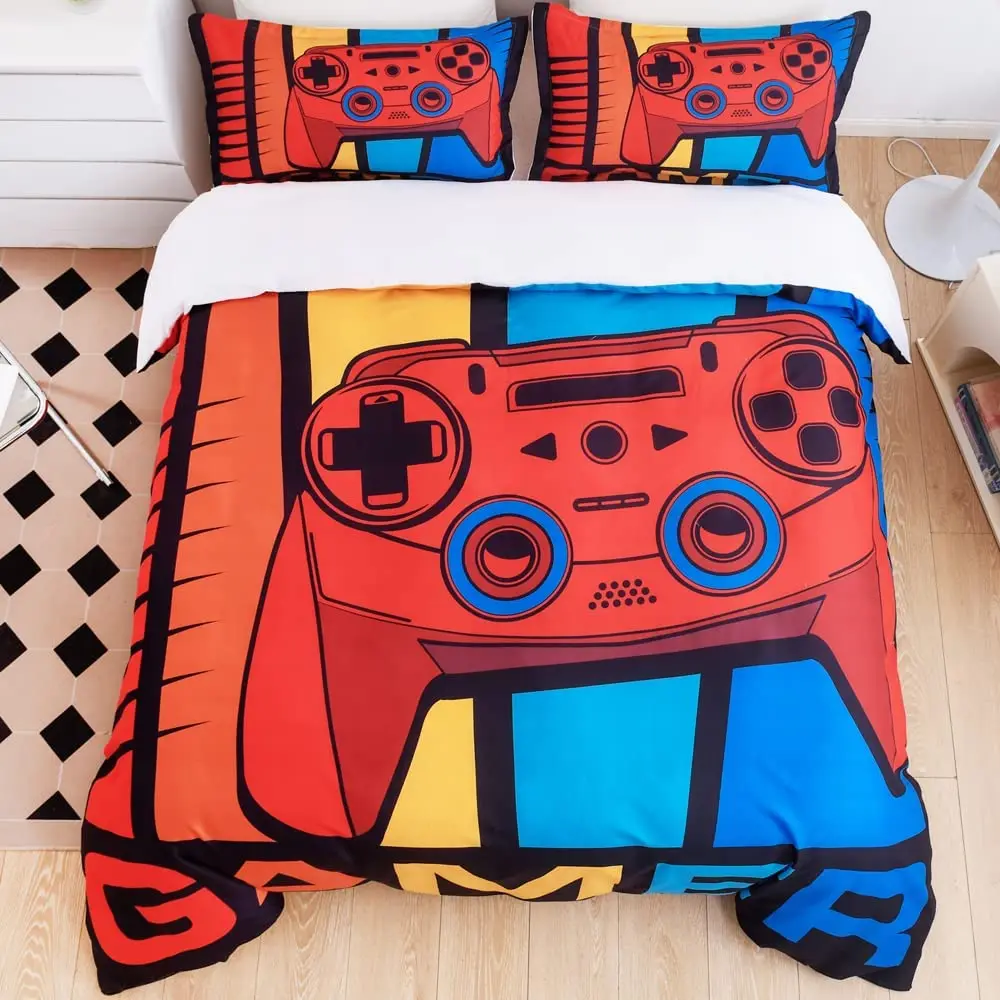 

Gamer Bedding Sets Twin Kids Duvet Cover Set Boys Bed Linen Set Dinosaur Teen Bedclothes Microfiber Comforter Quilt Cover Set