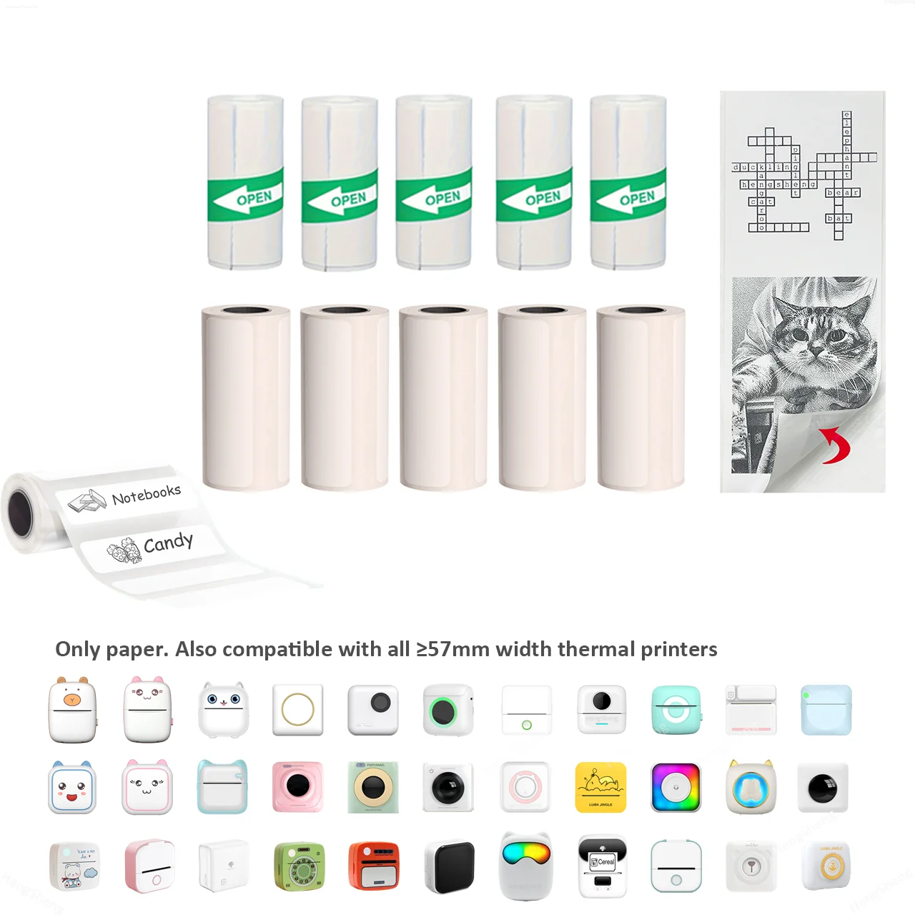 Мини-принтер бумага для Термоэтикеток наклейка карманного термопринтера печати