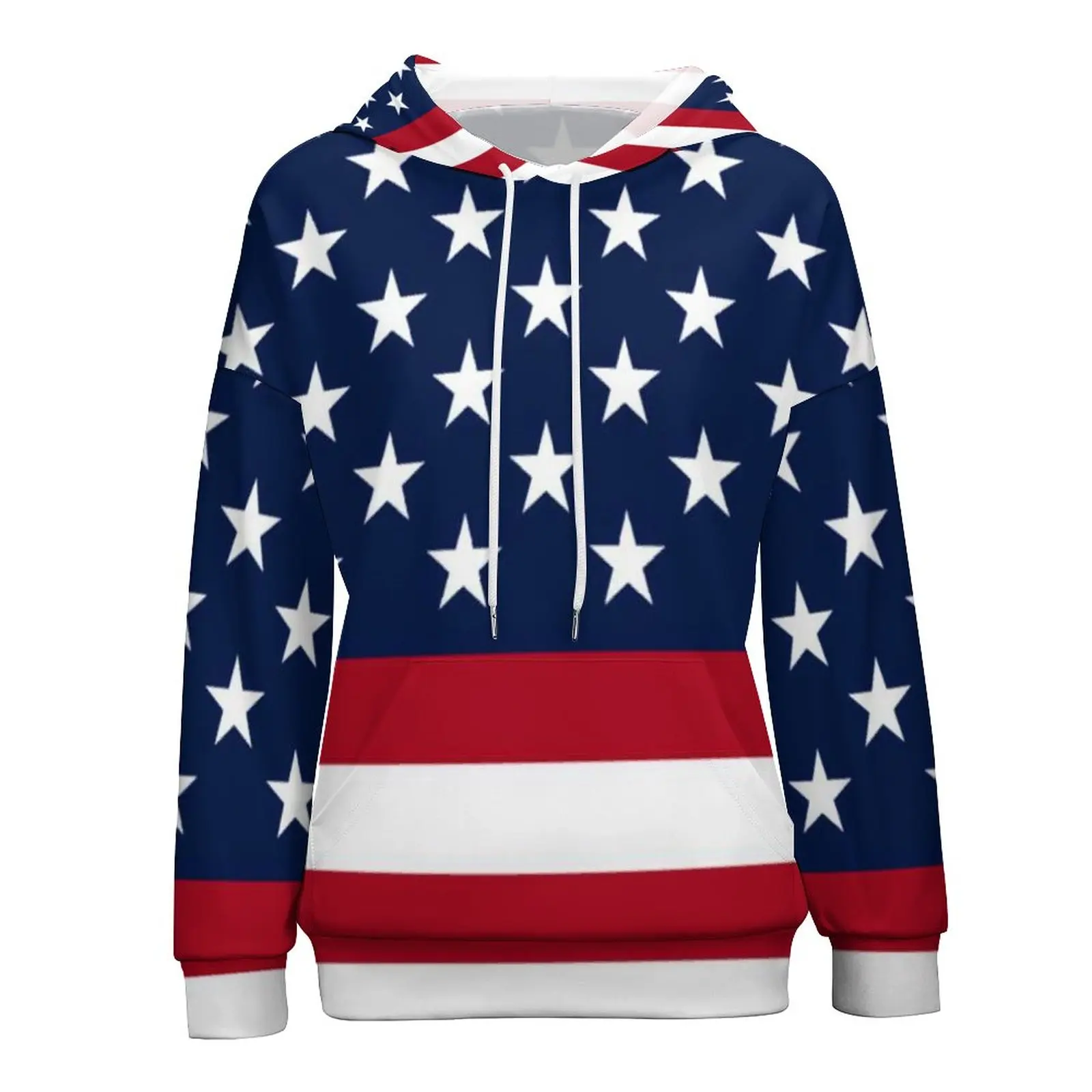 

American Flag Patriotic Hoodies Womens Stars and Stripes Capri Classic Pullover Hoodie Long Sleeve Retro Hooded Sweatshirts