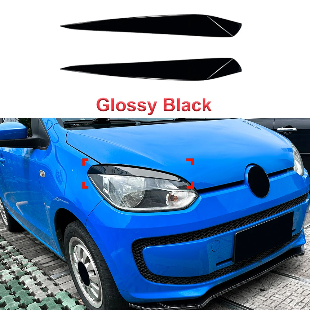 

Для Volkswagen UP 2011-2015 передняя фара, наклейка для бровей, модификация, украшение, комплект кузова автомобиля, глянцевый черный