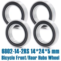 6802 14 2rs bearing 14245 mm 4 pcs bicycle hub front rear hubs wheel ball bearings 6802 2rs