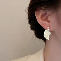 purui korean style simple imitation pearl stud earrings for women delicate petite geometric earrings elegant jewelry party gift