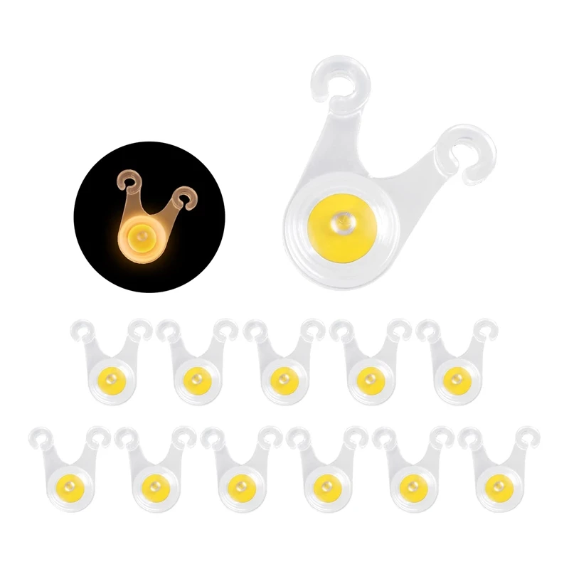 

12 шт., трос для кемпинга, фонари для велосипеда, водонепроницаемые фонари для спиц, декоративный желтый фонарь для улицы