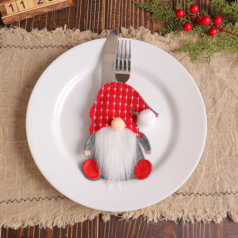 1 Рождественская посуда нож вилка мешок рождественский стол карлик Санта - Клаус