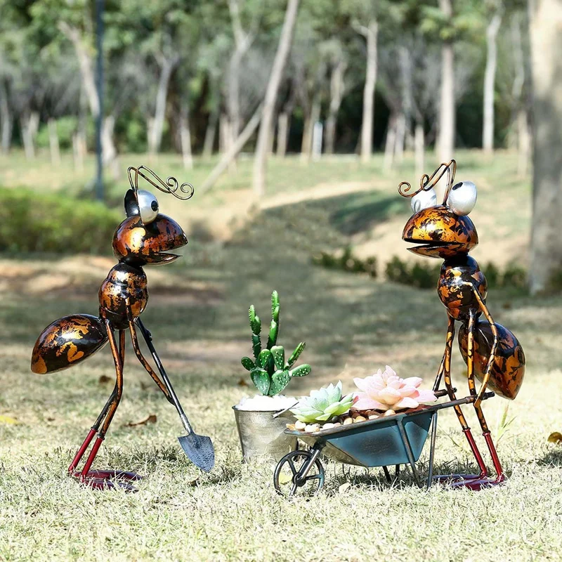 

Ant Sculpture Iron Cartoon Ant Garden Decoration Ant Sculpture Garden Accessories Desk Decor Trinket Storage