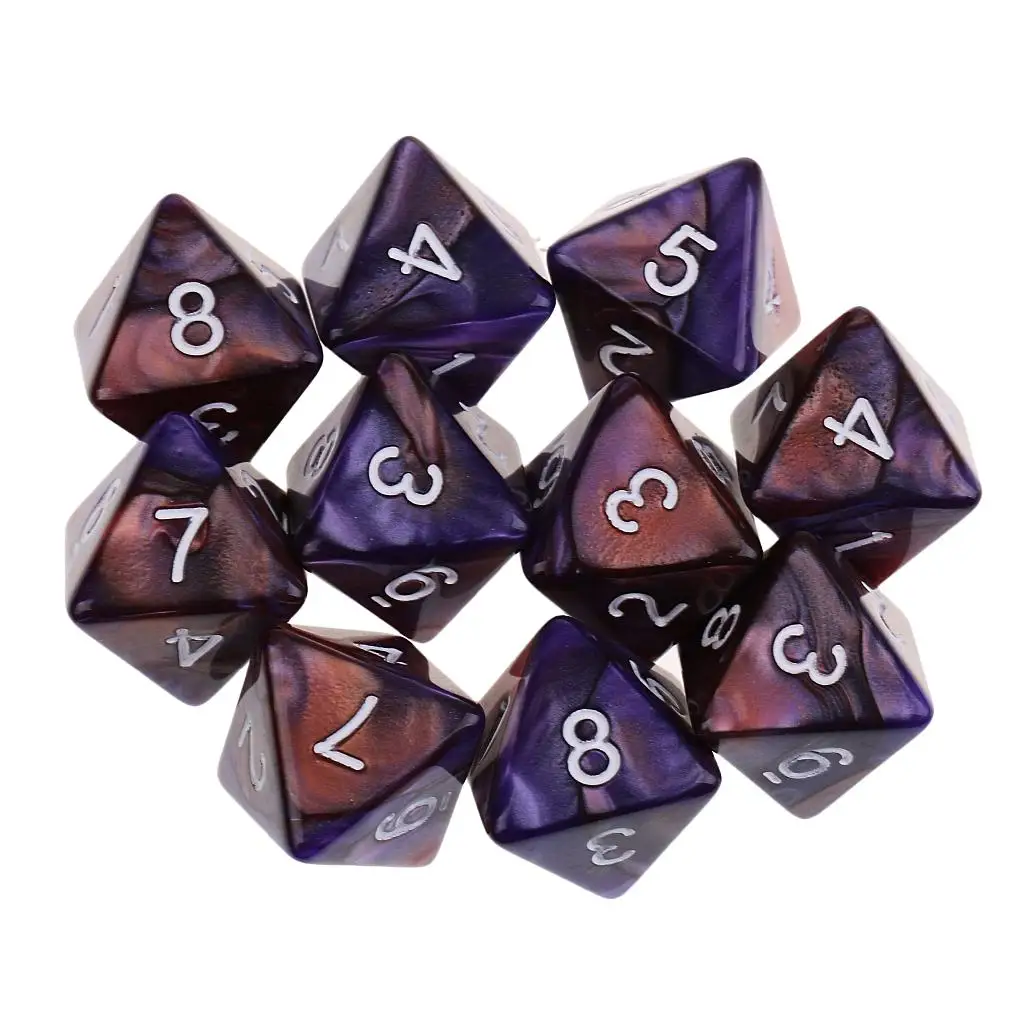 

10pcs 8 Sided Dice D8 Polyhedral Dice for Table Games New