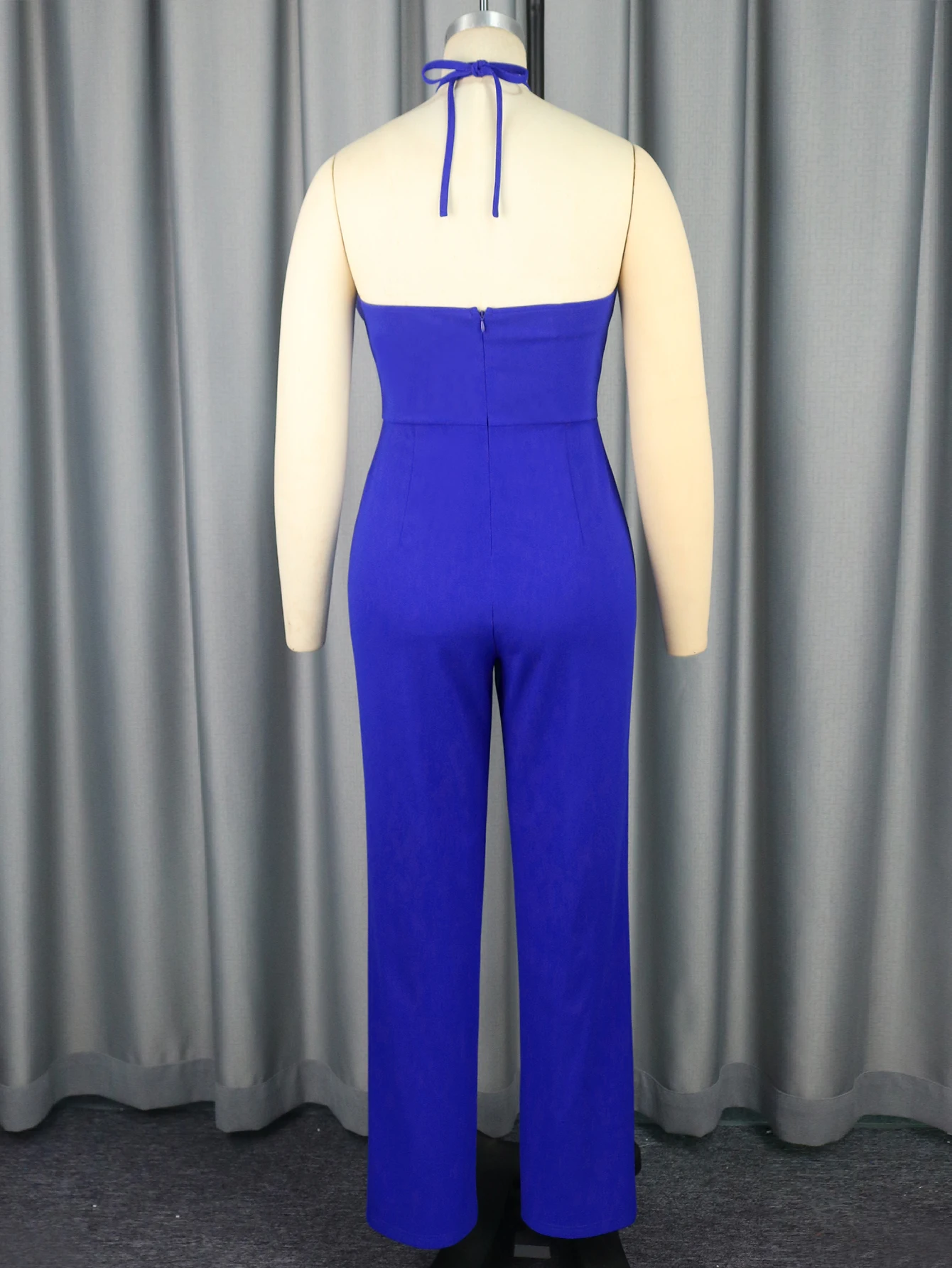 Женский комбинезон с лямкой на шее AOMEI сексуальный фатиновый открытой спиной и