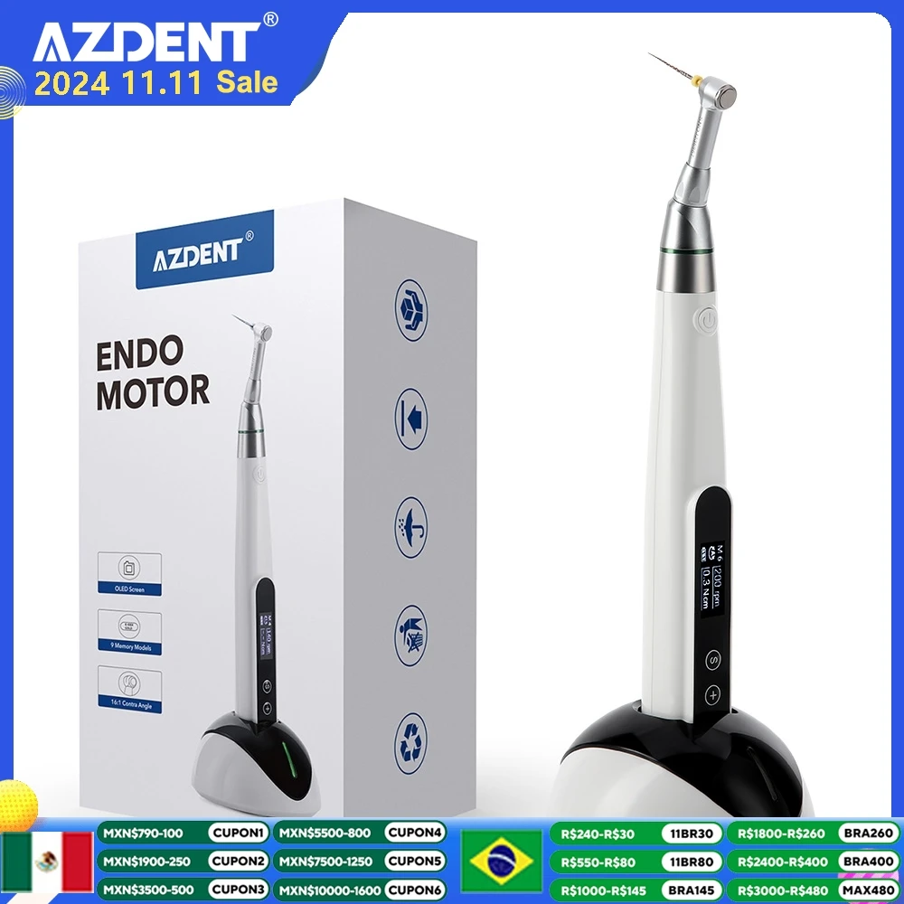 AZDENT Dental 16:1 Беспроводной инструмент для терапии корневых каналов 9 програм