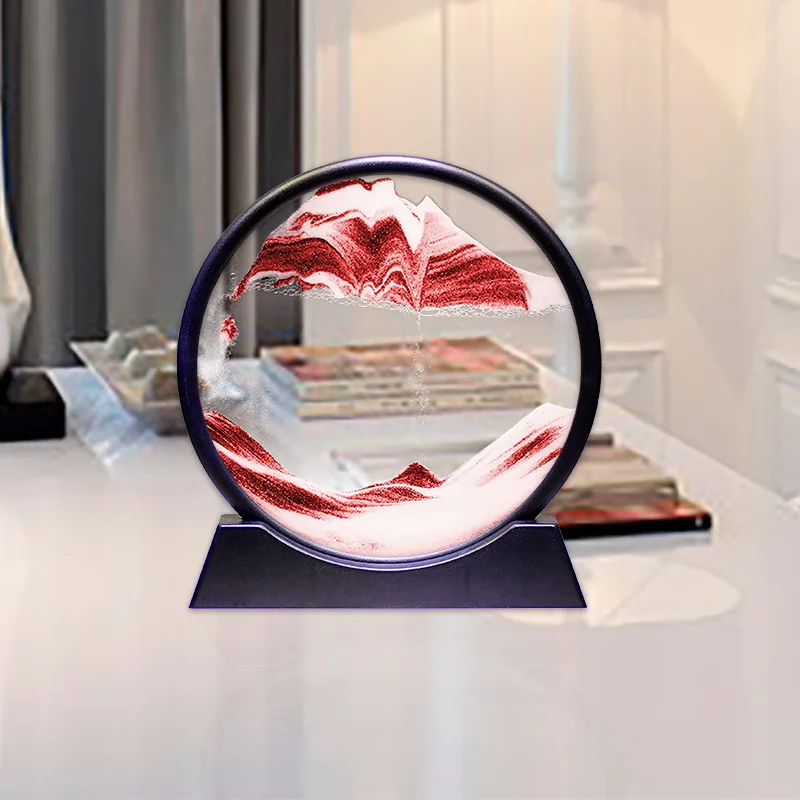 Новинка простой 3d-пейзаж картина с сыпучим песком круглые песочные часы