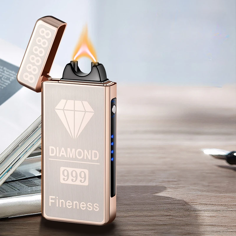 Фото Золотая очень большая зажигалка Ciga с USB-зарядкой, плазменная Зажигалка для сигар, электронная зажигалка №3