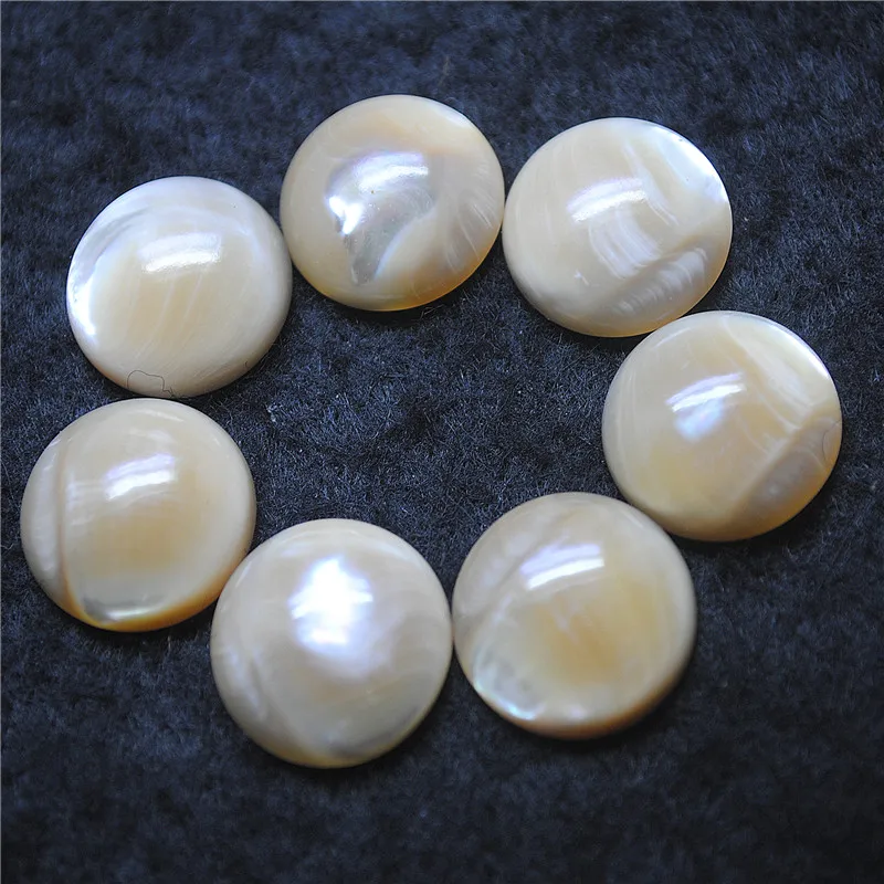 

5PCS Nature Saltwater Shell Cabochons Round Shape No Hole Brown Colors 16MM DIY Jewelry Findings Top Sells Faster Shippings