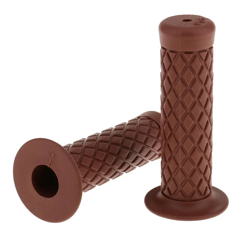 

2pcs Vintage Rubber Motorcycle Handlebars Grips 7 8 22mm Universal Black