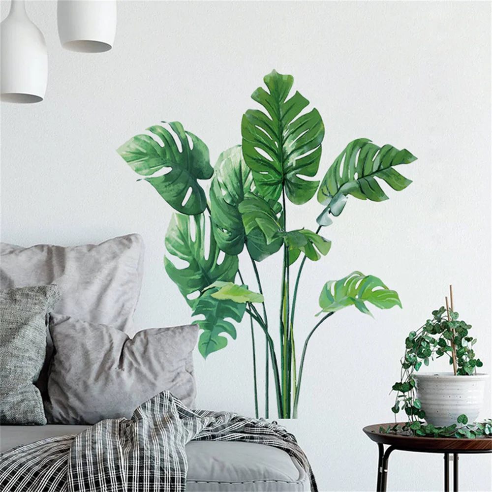

Nordic Banana Leaf Wall Stickers DIY Plants Poster Wall Decals Home Decor Removable Living Room Nursery Background Mural 60*70cm