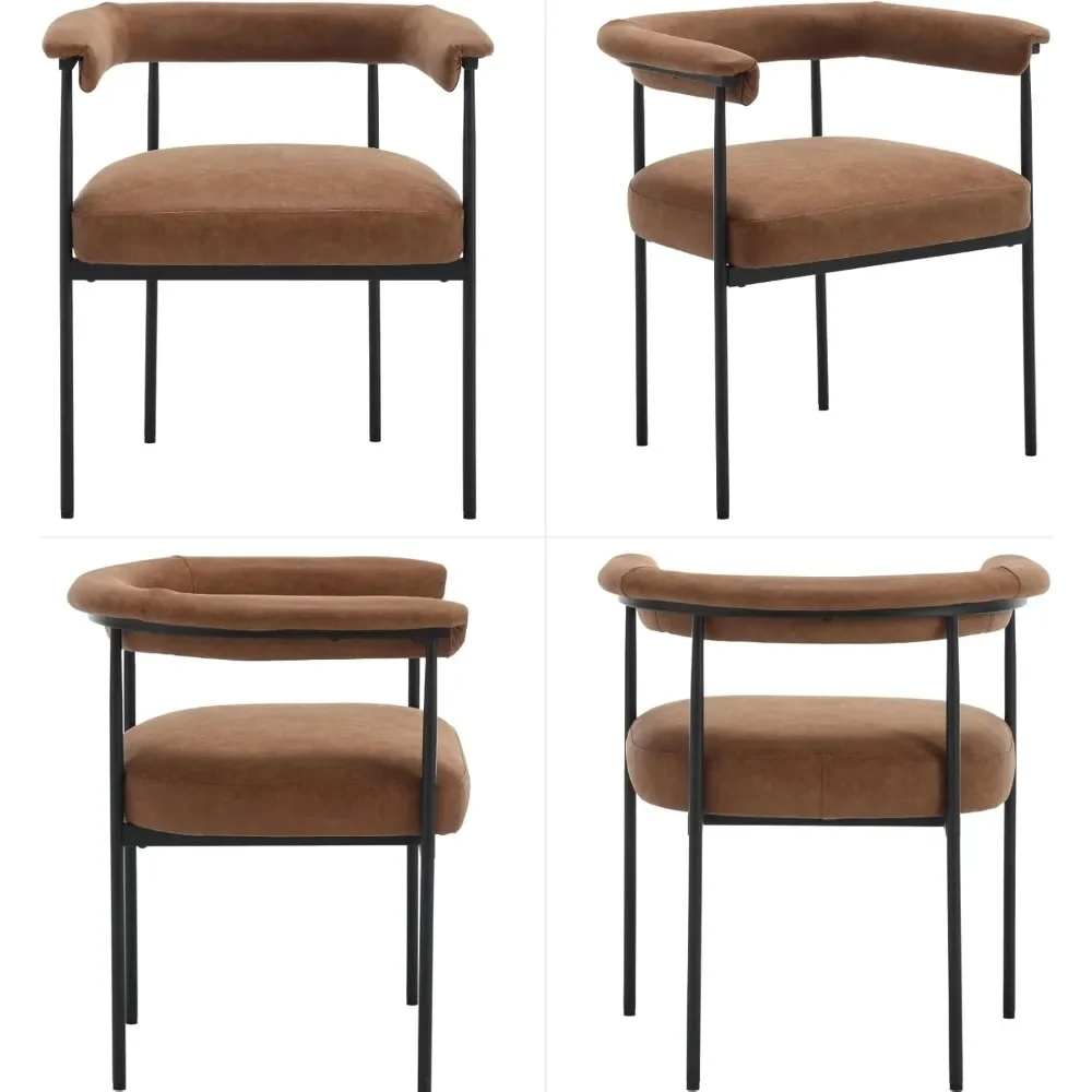 Современные обеденные стулья кресло с мягкой обивкой из искусственной кожи и