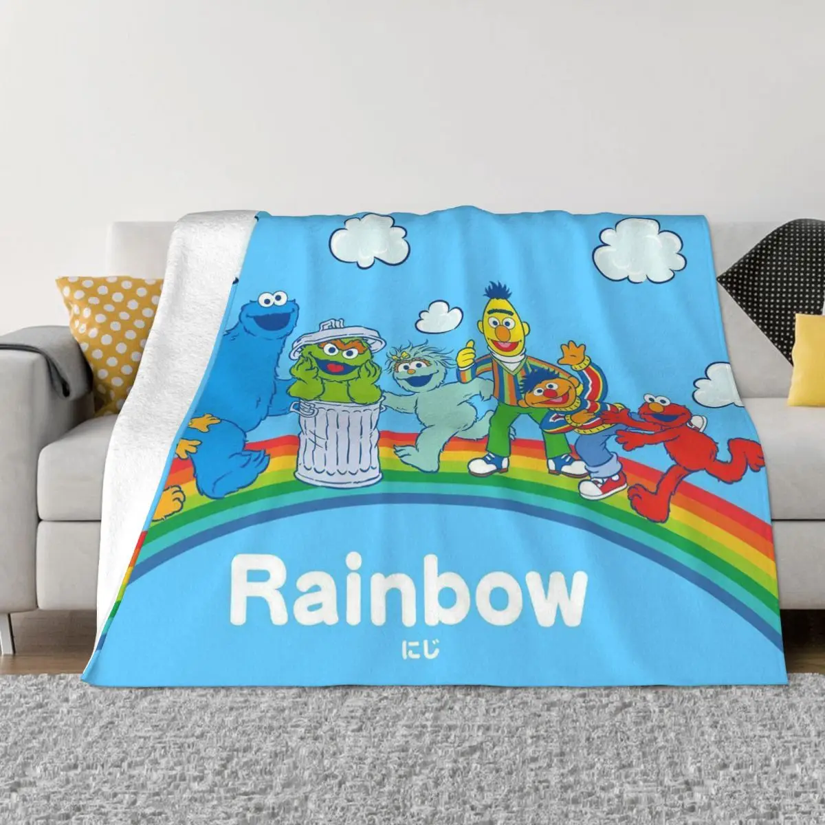 

Sesame Street TV Cute Cartoon Blanket Flannel Print Multi-function Ultra-Soft Throw Blankets for Bedding Outdoor Rug Piece