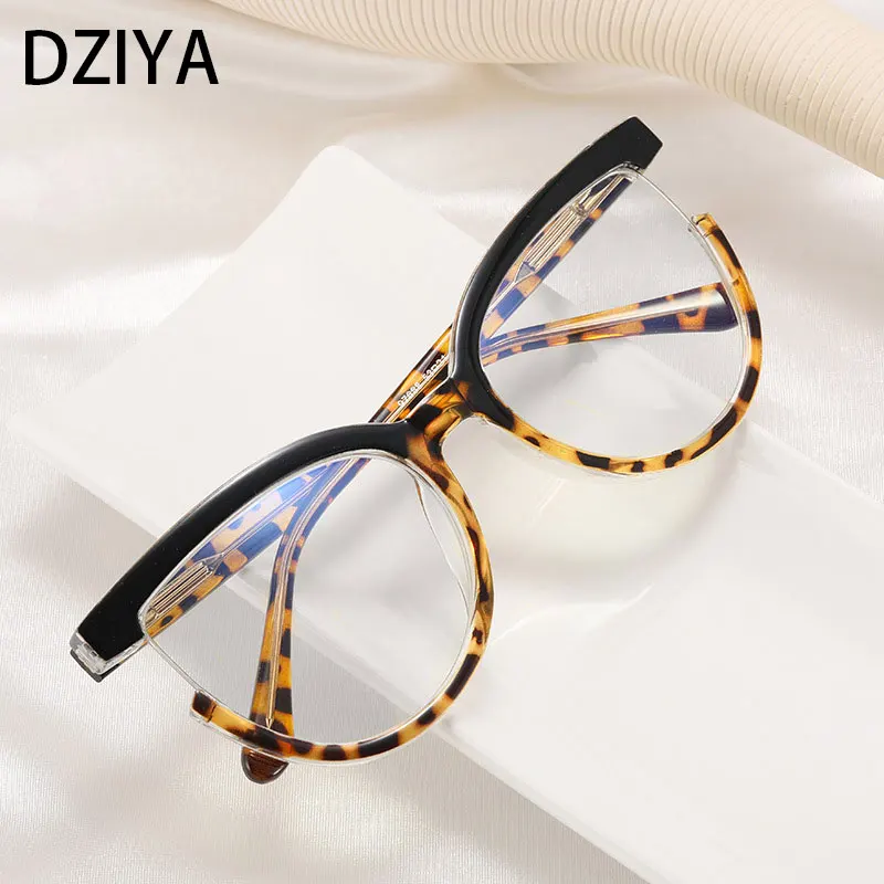 

Women Anti Blue Light Optical Glasses Frame Vintage Cat Eye Half Frame Zero Glasses Tr90 Fashion Computer Eyeglasses 60376