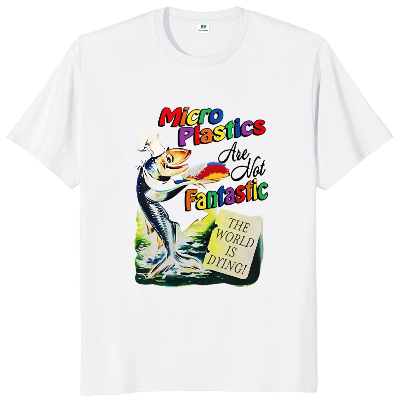 

Micro Plastics Are Not Fantastic T Shirt Anti Microplastics Meme Retro Short Sleeve 100% Cotton Unisex Casual Soft T-shirt