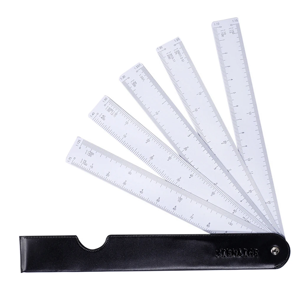 

Adults Portable Multi Ratio Fan Shaped Scale Ruler Architecture Engineering Drawing Sketching Rulers Multifunctional