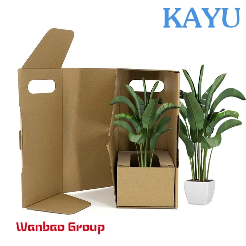 Custom Logo Christmas Corrugated potted packaging boxes plant shipping box for packaging