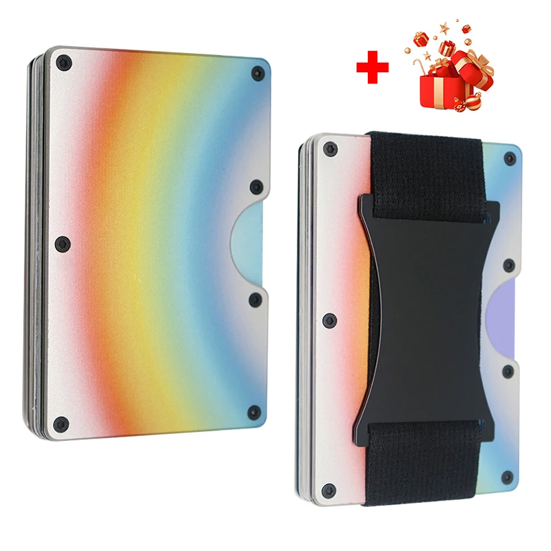 Id Card Wallet Men Cashback Rainbow Rfid Credential Holder Carteira Masculina Inteligente Slim Luxury Carbon Fiber Cardholder