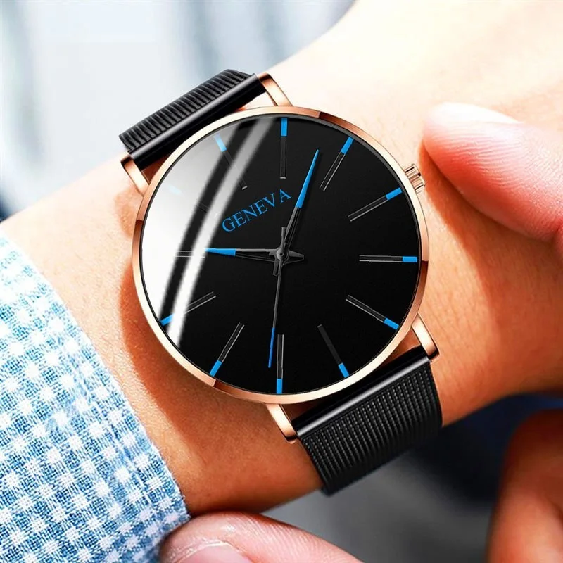 

Men Watch 2022 Ultra-Thin Business Men Watch Quartz Watch Stainless Steel Band Simple Wrist Watch Clock zegarek meski