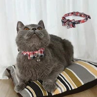 pet cat collar bow knot collar with bell dog bow tie collar small and medium pet cat and dog collar necklace pet supplies