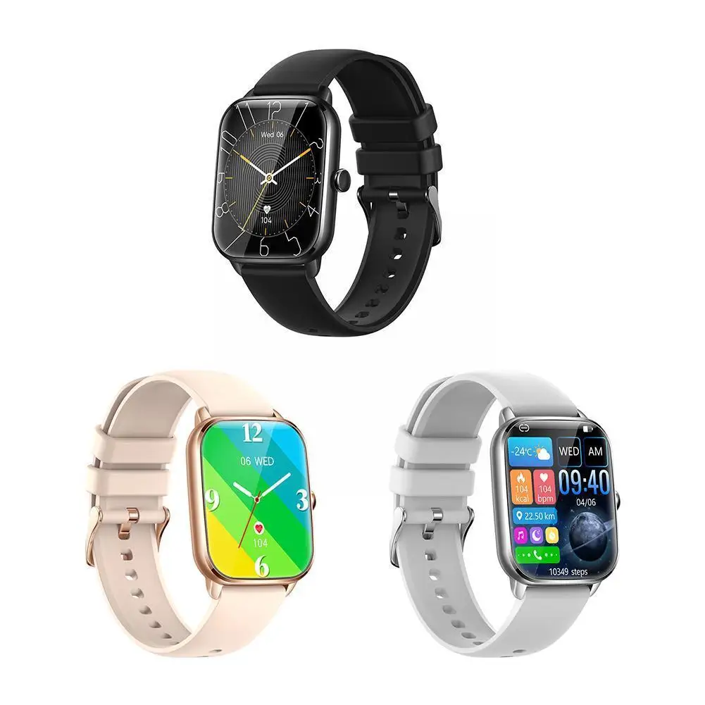 

Часы C61 с Bluetooth, пульсометром, монитором сна, экраном 1,9 дюйма, водонепроницаемые спортивные часы для фитнеса Q8b9