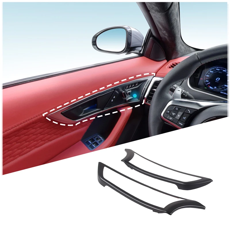 

For Jaguar F-TYPE 2013-2024 ABS Matte Black Car Interior Handle Cover Decorative Frame Sticker Car Interior Accessories