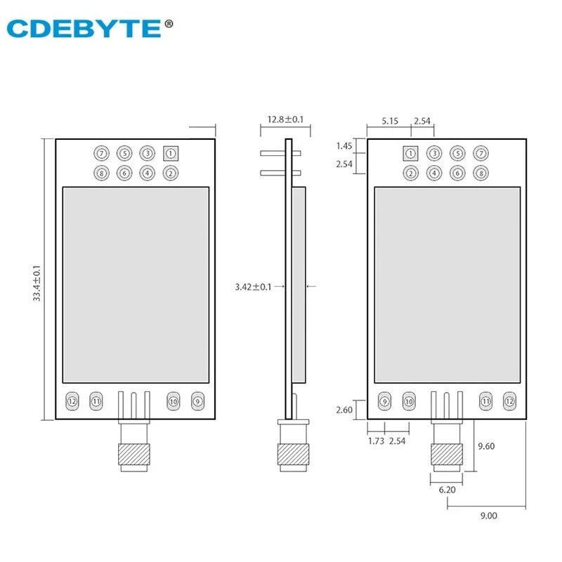 2PCS CDEBYTE E01-2G4M27D nRF24L01P 27dBm nRF24L01 PA LNA Long Range 2.4GHz SPI DIP IoT Module