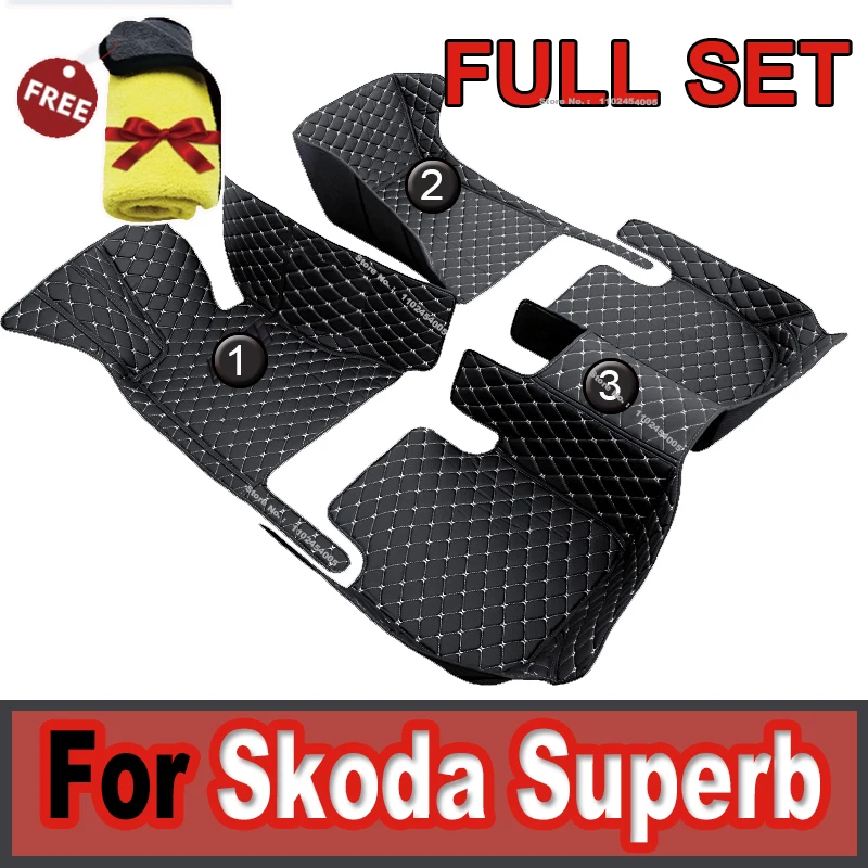 

LHD Car Floor Mats For Skoda Superb 2023 2022 2021 2020 2019 2018 2017 2016 Automobiles Interior Accessories Waterproof Carpets
