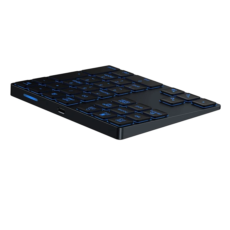 

Backlit Bluetooth Numeric Keypad, 34 Keys Rechargeable Wireless Number Pad Slim With 7-Color Backlight, For Windows PC