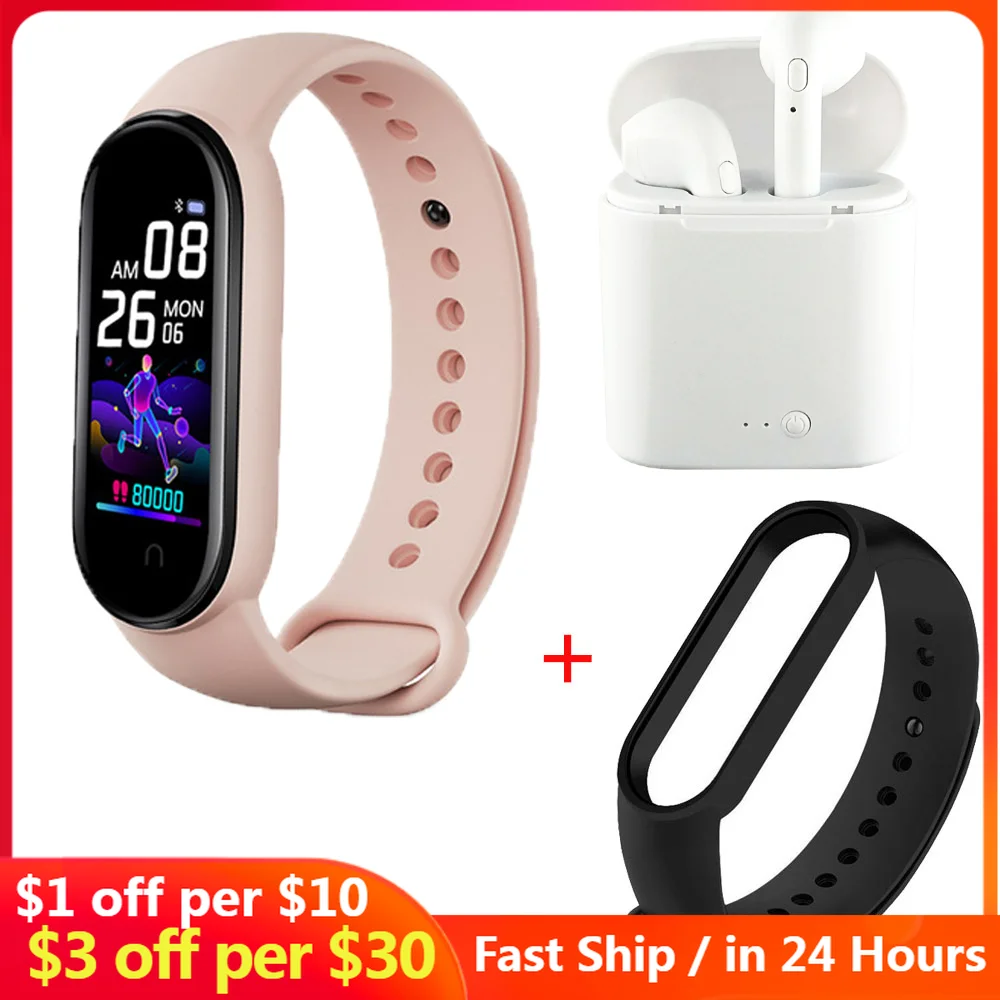 

M5 Smart Band Men Women Watch Heart Rate Blood Pressure Sleep Monitor Pedometer Bluetooth-compatible Connection for IOS Android