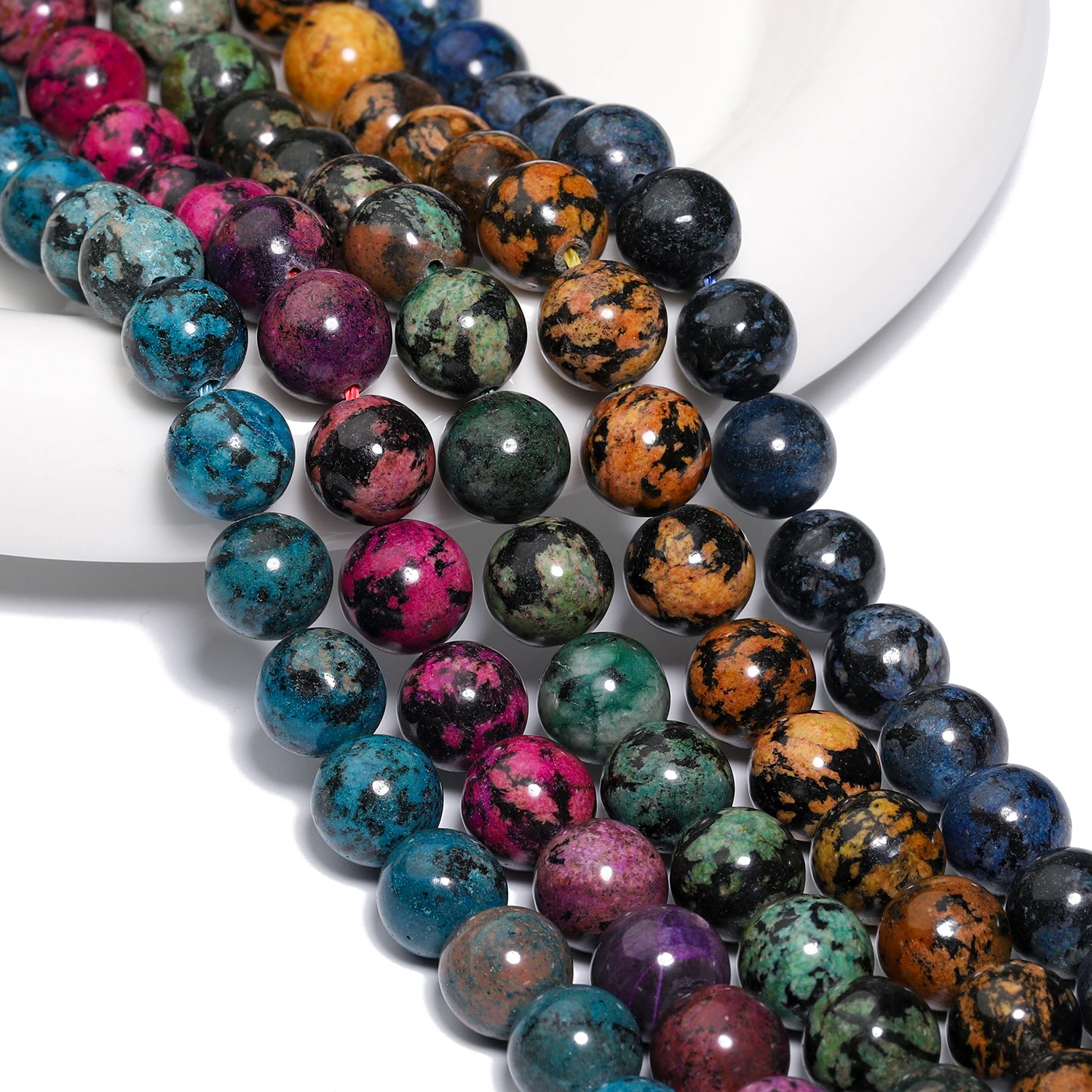 Круглые свободные бусины-разделители для изготовления ювелирных изделий 6/8/10 мм