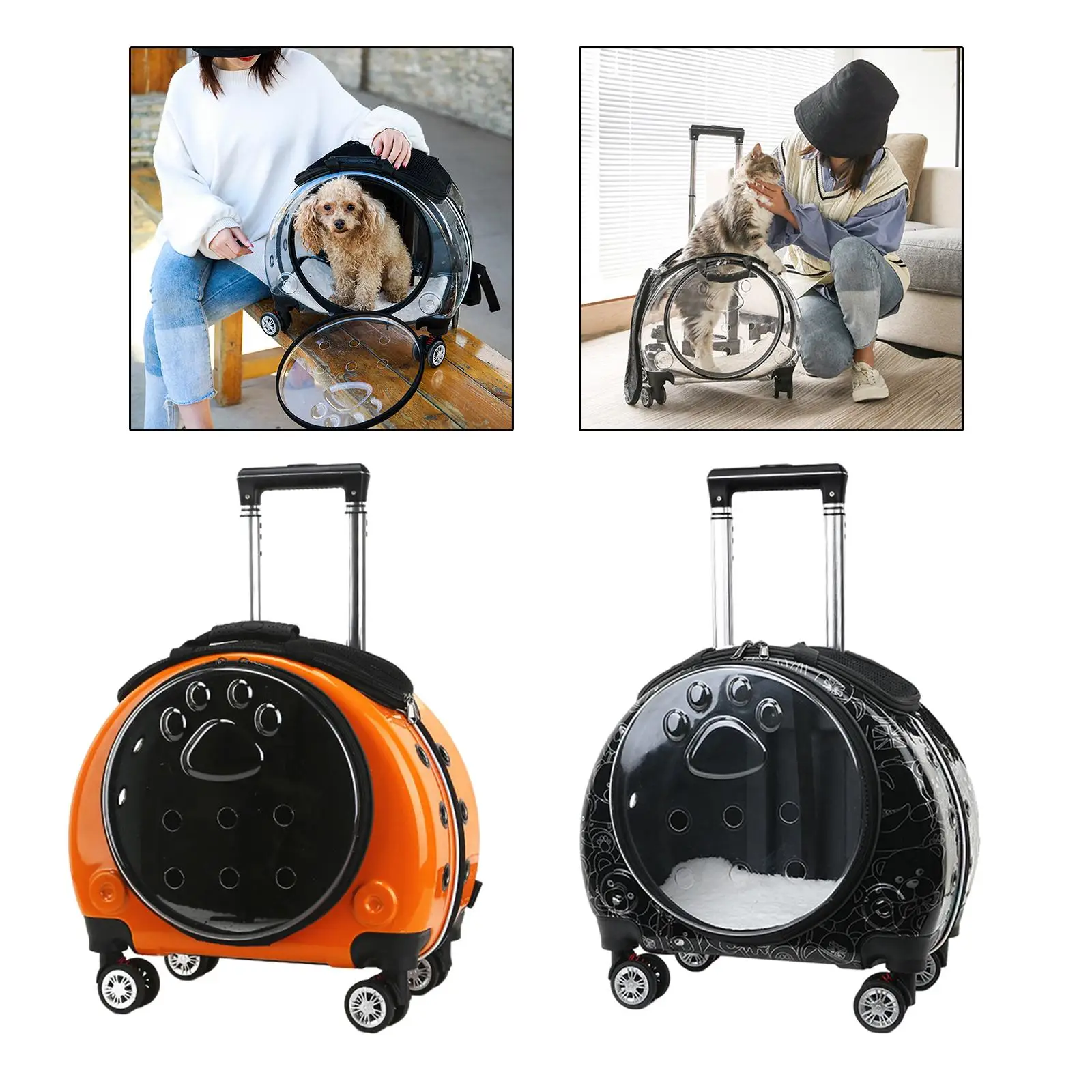 Pet Trolley Case with Silent Wheels Going Out Backpack Pet Rolling Carrier images - 6