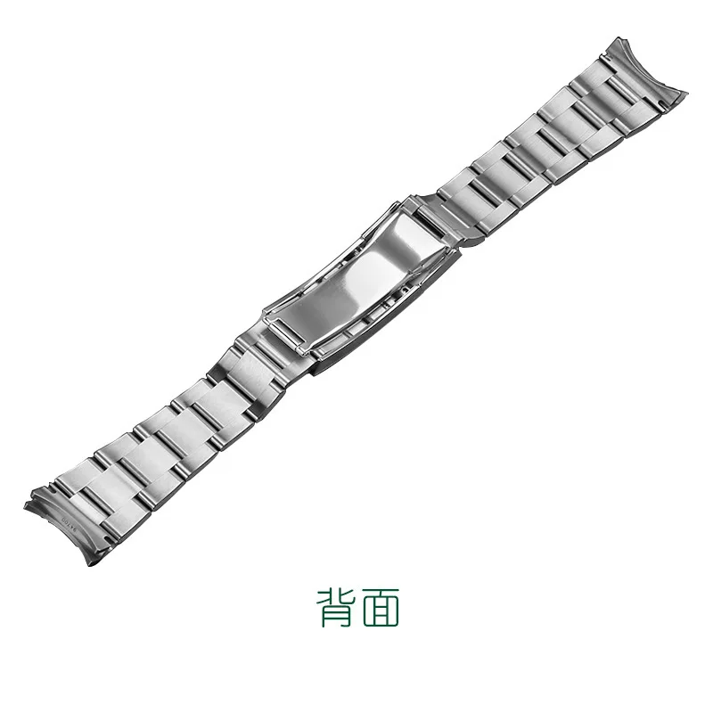 PORSTIER 20mm Silver Watch Bands For Men Solid Stainless Steel Folding Buckle Mens Strap Fit Submariner DAYTONA GMT Yacht-Master