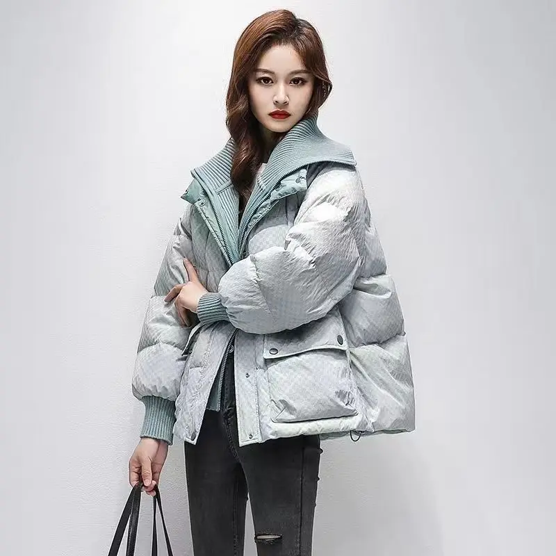 2022 Winter Down Cotton Jacket Women Zipper Loose Padded Coat Female Solid Thickening Warm Puffer Cotton Winter Jacket for Women