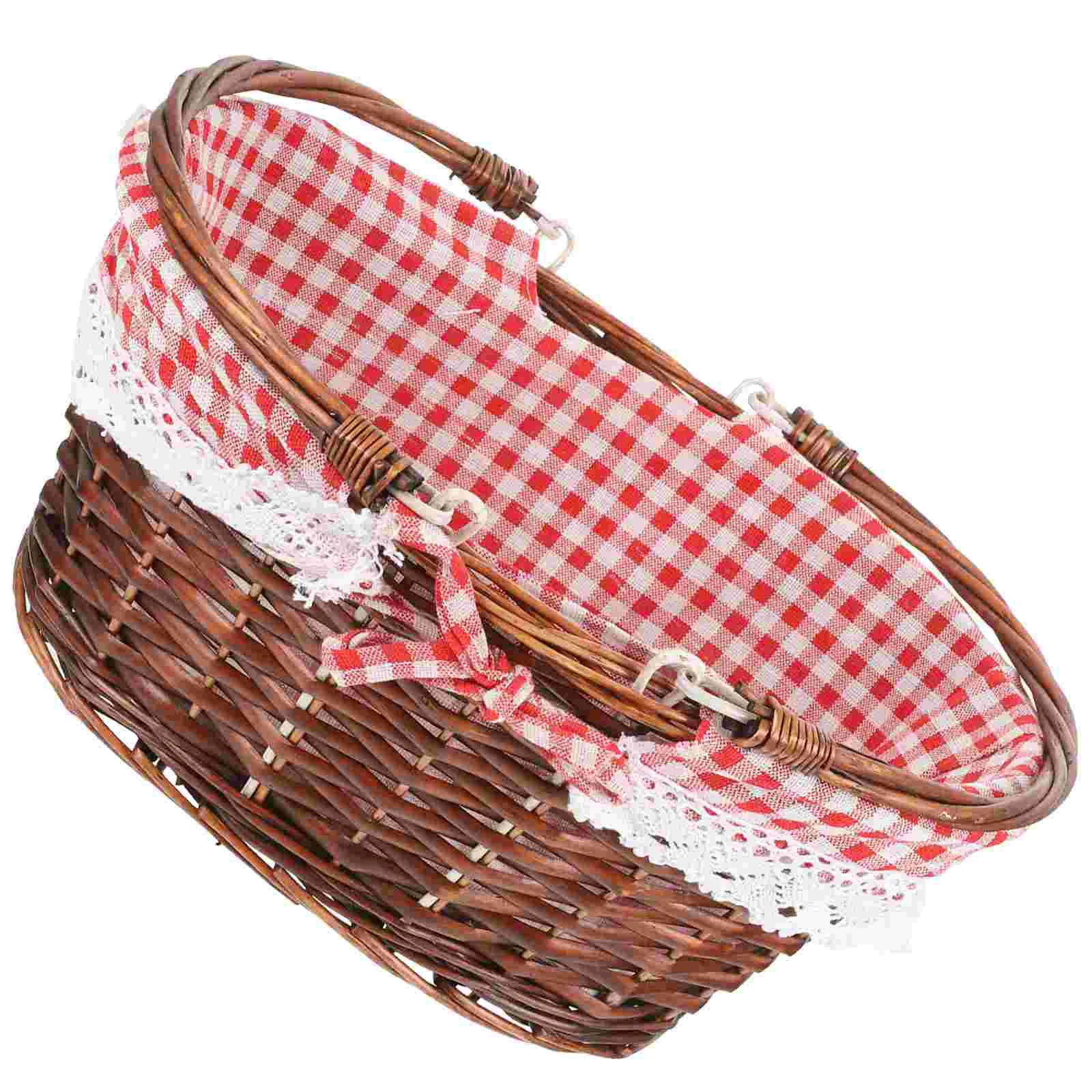 

Convenient Empty Gift Basket Wicker Basket With Handles Picnic Basket for Picnic