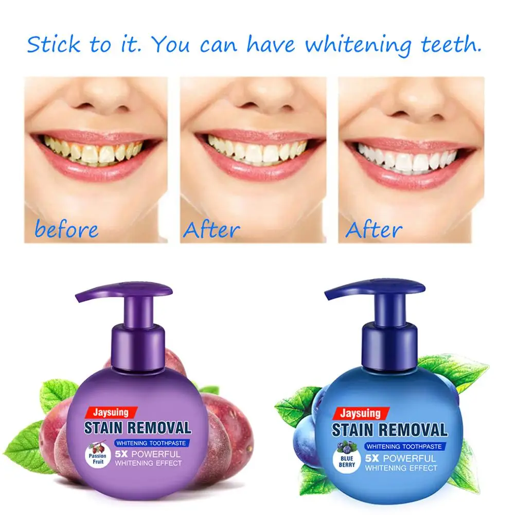 

Whitening Toothpaste Baking Soda Refreshing Press Type Fruit Toothpaste Intensive Stain Removal Whitening Toothpaste